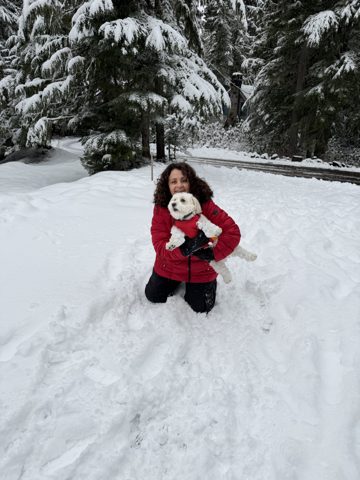 Mommy and Cachito in the deep stuff