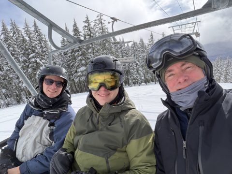 Xander, Liem and Daddy, one more lift ride