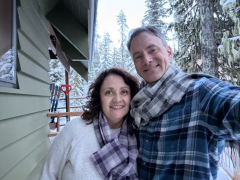 Mommy and Daddy on the porch